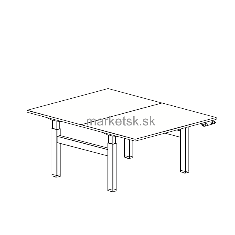 Elektricky nastaviteľný stôl DELTA DUO DX120 - 120 x 2x80 x 63-129 cm